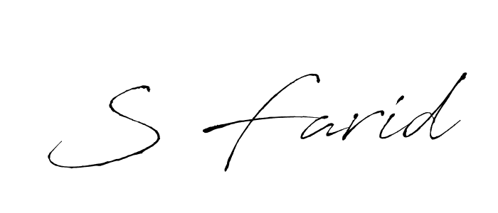 Create a beautiful signature design for name S Farid. With this signature (Antro_Vectra) fonts, you can make a handwritten signature for free. S Farid signature style 6 images and pictures png