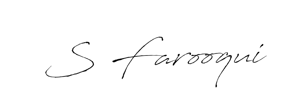Create a beautiful signature design for name S Farooqui. With this signature (Antro_Vectra) fonts, you can make a handwritten signature for free. S Farooqui signature style 6 images and pictures png
