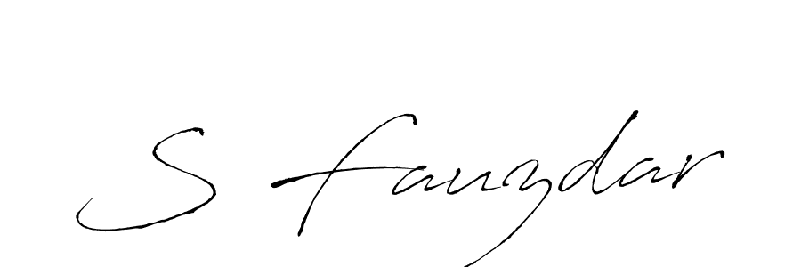 Design your own signature with our free online signature maker. With this signature software, you can create a handwritten (Antro_Vectra) signature for name S Fauzdar. S Fauzdar signature style 6 images and pictures png