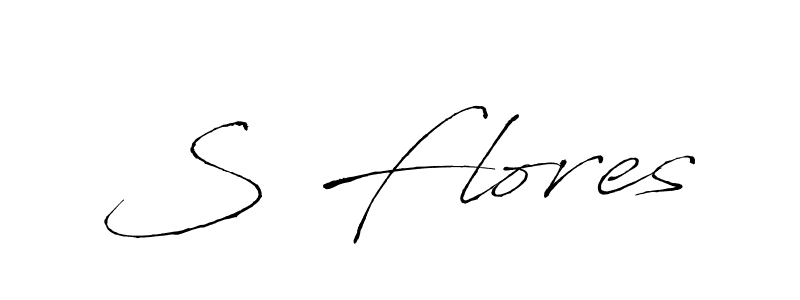 S Flores stylish signature style. Best Handwritten Sign (Antro_Vectra) for my name. Handwritten Signature Collection Ideas for my name S Flores. S Flores signature style 6 images and pictures png