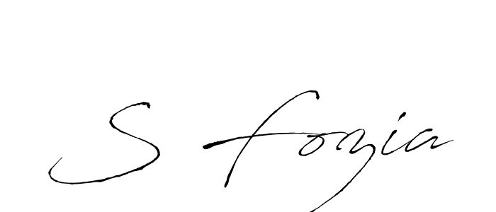 Design your own signature with our free online signature maker. With this signature software, you can create a handwritten (Antro_Vectra) signature for name S Fozia. S Fozia signature style 6 images and pictures png