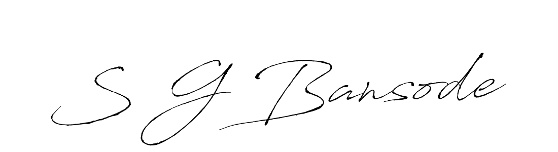 How to make S G Bansode signature? Antro_Vectra is a professional autograph style. Create handwritten signature for S G Bansode name. S G Bansode signature style 6 images and pictures png