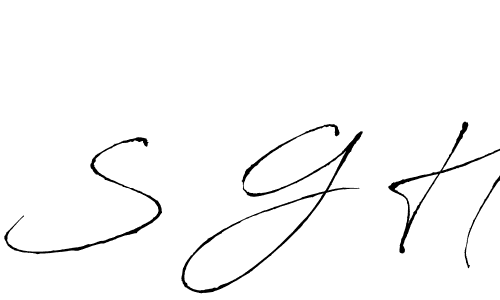 Make a beautiful signature design for name S G H. With this signature (Antro_Vectra) style, you can create a handwritten signature for free. S G H signature style 6 images and pictures png