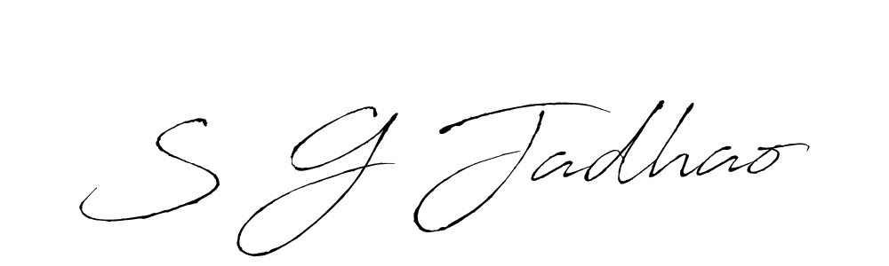 Make a beautiful signature design for name S G Jadhao. With this signature (Antro_Vectra) style, you can create a handwritten signature for free. S G Jadhao signature style 6 images and pictures png