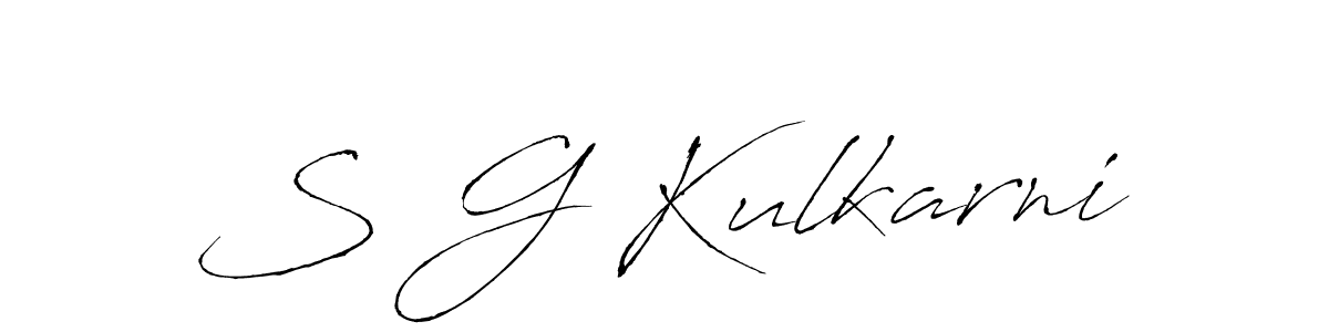 The best way (Antro_Vectra) to make a short signature is to pick only two or three words in your name. The name S G Kulkarni include a total of six letters. For converting this name. S G Kulkarni signature style 6 images and pictures png