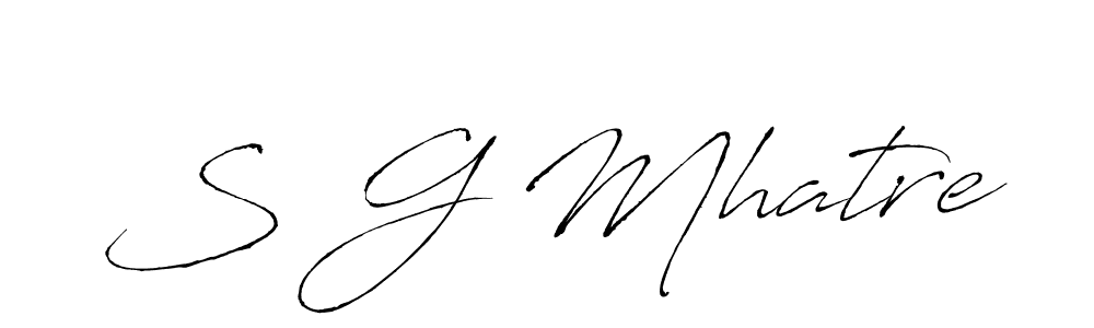 Antro_Vectra is a professional signature style that is perfect for those who want to add a touch of class to their signature. It is also a great choice for those who want to make their signature more unique. Get S G Mhatre name to fancy signature for free. S G Mhatre signature style 6 images and pictures png
