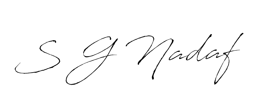 Use a signature maker to create a handwritten signature online. With this signature software, you can design (Antro_Vectra) your own signature for name S G Nadaf. S G Nadaf signature style 6 images and pictures png