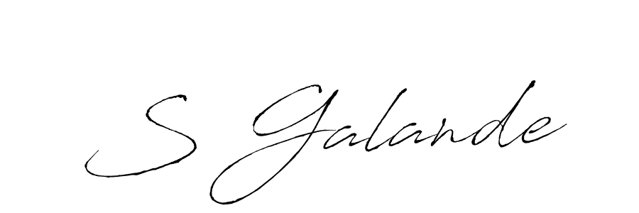 Create a beautiful signature design for name S Galande. With this signature (Antro_Vectra) fonts, you can make a handwritten signature for free. S Galande signature style 6 images and pictures png