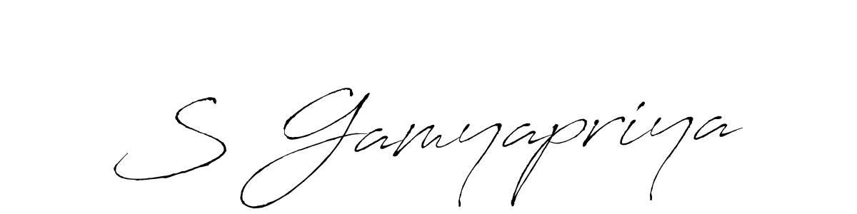 Design your own signature with our free online signature maker. With this signature software, you can create a handwritten (Antro_Vectra) signature for name S Gamyapriya. S Gamyapriya signature style 6 images and pictures png