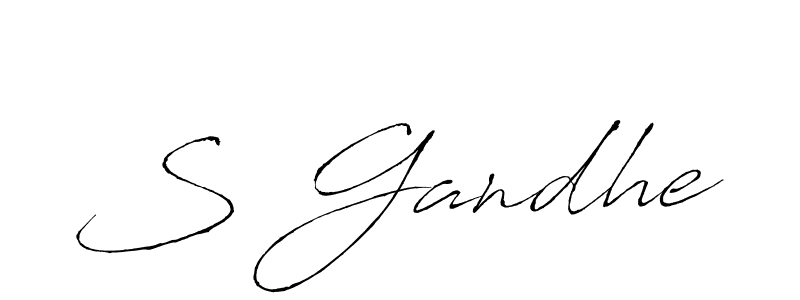 Create a beautiful signature design for name S Gandhe. With this signature (Antro_Vectra) fonts, you can make a handwritten signature for free. S Gandhe signature style 6 images and pictures png