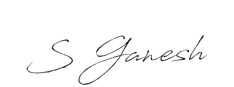 Design your own signature with our free online signature maker. With this signature software, you can create a handwritten (Antro_Vectra) signature for name S Ganesh. S Ganesh signature style 6 images and pictures png