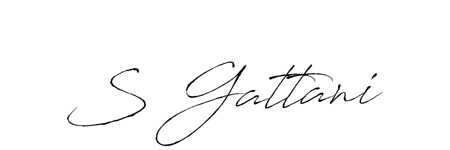 Create a beautiful signature design for name S Gattani. With this signature (Antro_Vectra) fonts, you can make a handwritten signature for free. S Gattani signature style 6 images and pictures png