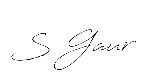 Make a beautiful signature design for name S Gaur. With this signature (Antro_Vectra) style, you can create a handwritten signature for free. S Gaur signature style 6 images and pictures png