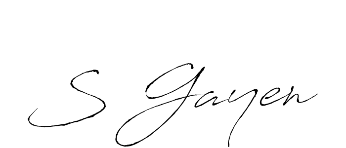 Use a signature maker to create a handwritten signature online. With this signature software, you can design (Antro_Vectra) your own signature for name S Gayen. S Gayen signature style 6 images and pictures png