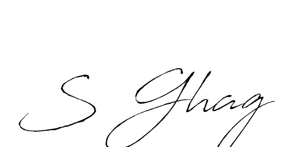 Make a beautiful signature design for name S Ghag. With this signature (Antro_Vectra) style, you can create a handwritten signature for free. S Ghag signature style 6 images and pictures png