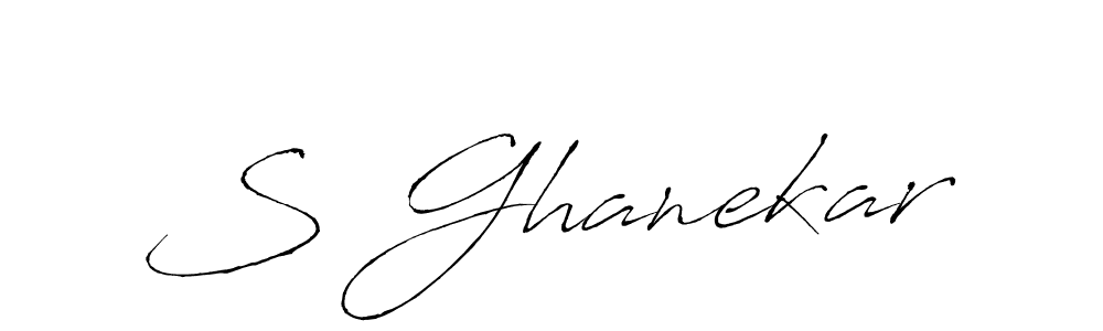 Design your own signature with our free online signature maker. With this signature software, you can create a handwritten (Antro_Vectra) signature for name S Ghanekar. S Ghanekar signature style 6 images and pictures png