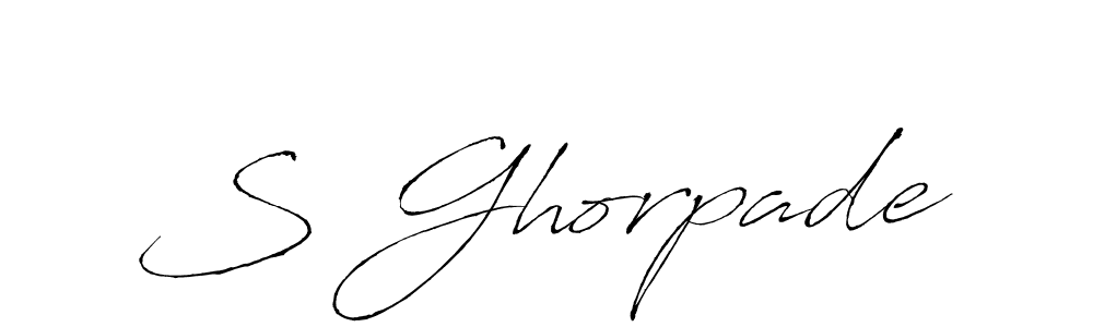 Use a signature maker to create a handwritten signature online. With this signature software, you can design (Antro_Vectra) your own signature for name S Ghorpade. S Ghorpade signature style 6 images and pictures png