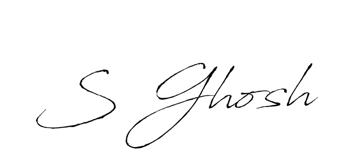 Design your own signature with our free online signature maker. With this signature software, you can create a handwritten (Antro_Vectra) signature for name S Ghosh. S Ghosh signature style 6 images and pictures png