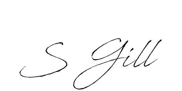Make a beautiful signature design for name S Gill. With this signature (Antro_Vectra) style, you can create a handwritten signature for free. S Gill signature style 6 images and pictures png