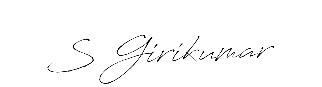 Antro_Vectra is a professional signature style that is perfect for those who want to add a touch of class to their signature. It is also a great choice for those who want to make their signature more unique. Get S Girikumar name to fancy signature for free. S Girikumar signature style 6 images and pictures png