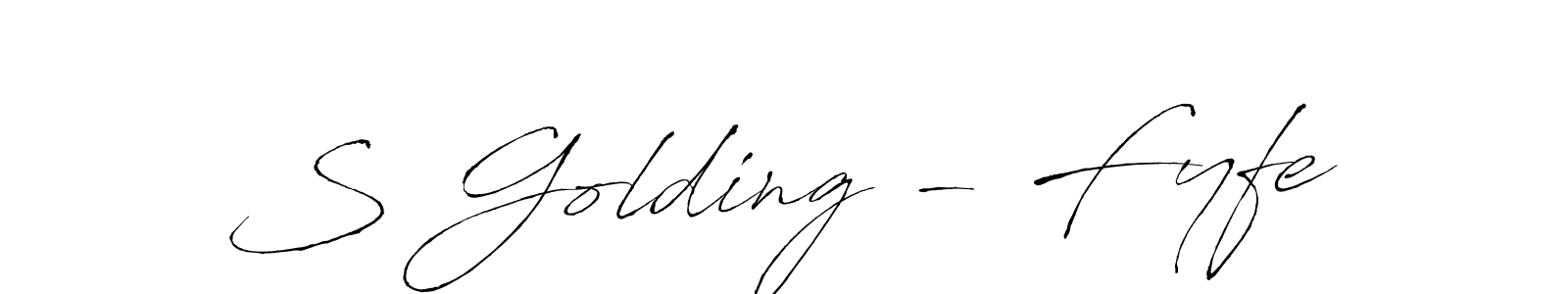 It looks lik you need a new signature style for name S Golding - Fyfe. Design unique handwritten (Antro_Vectra) signature with our free signature maker in just a few clicks. S Golding - Fyfe signature style 6 images and pictures png