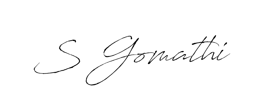 You should practise on your own different ways (Antro_Vectra) to write your name (S Gomathi) in signature. don't let someone else do it for you. S Gomathi signature style 6 images and pictures png