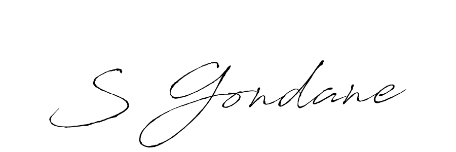 Design your own signature with our free online signature maker. With this signature software, you can create a handwritten (Antro_Vectra) signature for name S Gondane. S Gondane signature style 6 images and pictures png