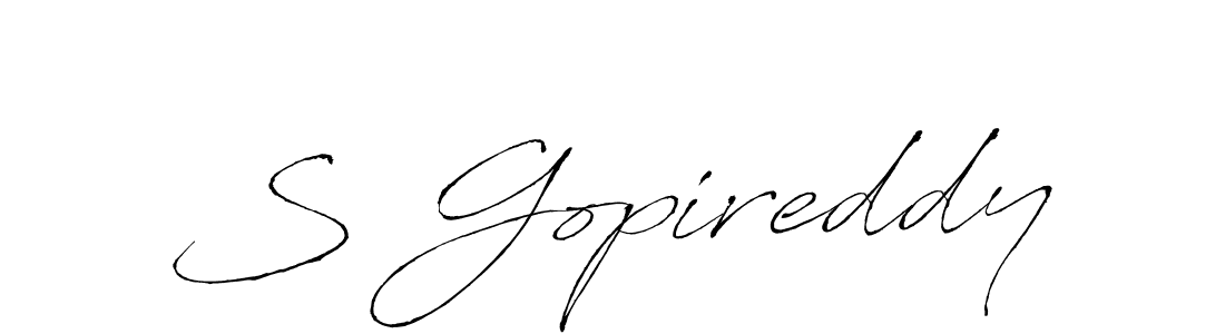 Use a signature maker to create a handwritten signature online. With this signature software, you can design (Antro_Vectra) your own signature for name S Gopireddy. S Gopireddy signature style 6 images and pictures png