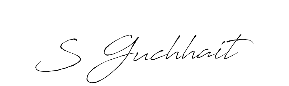 The best way (Antro_Vectra) to make a short signature is to pick only two or three words in your name. The name S Guchhait include a total of six letters. For converting this name. S Guchhait signature style 6 images and pictures png