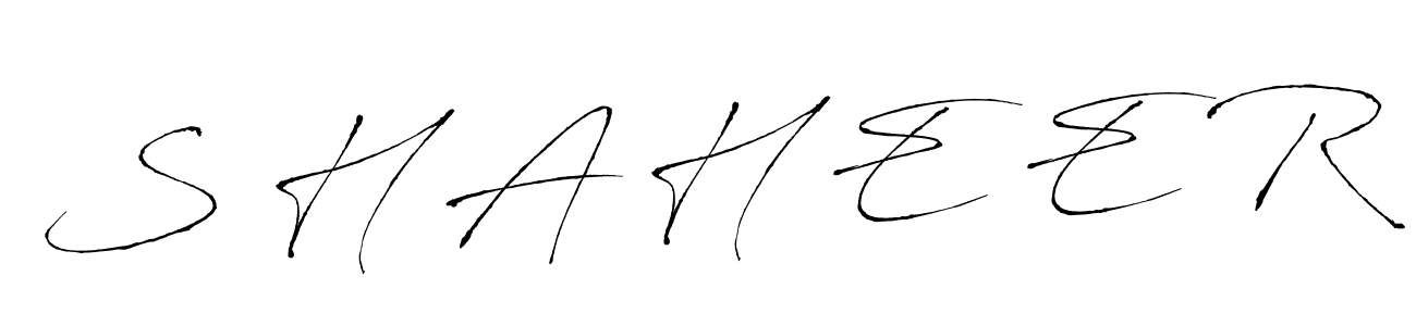 Use a signature maker to create a handwritten signature online. With this signature software, you can design (Antro_Vectra) your own signature for name S H A H E E R. S H A H E E R signature style 6 images and pictures png