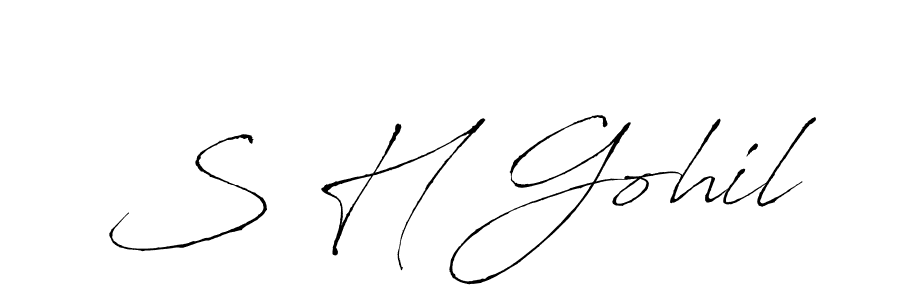 Also You can easily find your signature by using the search form. We will create S H Gohil name handwritten signature images for you free of cost using Antro_Vectra sign style. S H Gohil signature style 6 images and pictures png
