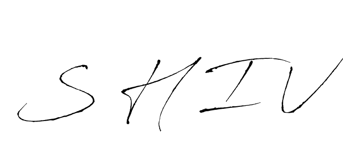 S H I V stylish signature style. Best Handwritten Sign (Antro_Vectra) for my name. Handwritten Signature Collection Ideas for my name S H I V. S H I V signature style 6 images and pictures png