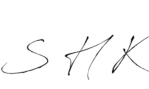 The best way (Antro_Vectra) to make a short signature is to pick only two or three words in your name. The name S H K include a total of six letters. For converting this name. S H K signature style 6 images and pictures png