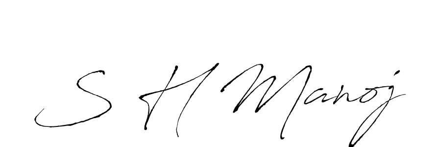 The best way (Antro_Vectra) to make a short signature is to pick only two or three words in your name. The name S H Manoj include a total of six letters. For converting this name. S H Manoj signature style 6 images and pictures png