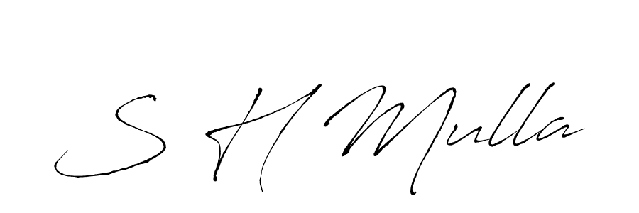 Make a beautiful signature design for name S H Mulla. With this signature (Antro_Vectra) style, you can create a handwritten signature for free. S H Mulla signature style 6 images and pictures png