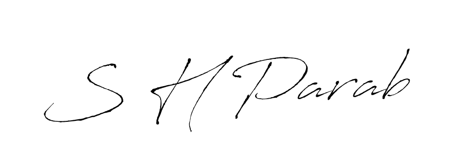 Use a signature maker to create a handwritten signature online. With this signature software, you can design (Antro_Vectra) your own signature for name S H Parab. S H Parab signature style 6 images and pictures png