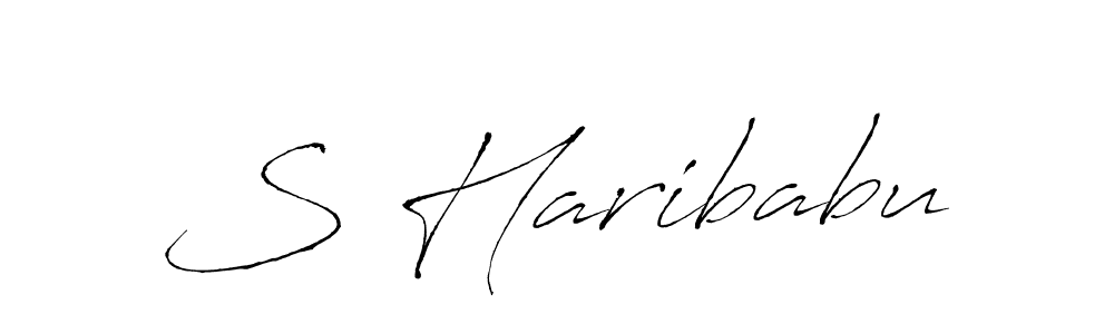 Design your own signature with our free online signature maker. With this signature software, you can create a handwritten (Antro_Vectra) signature for name S Haribabu. S Haribabu signature style 6 images and pictures png
