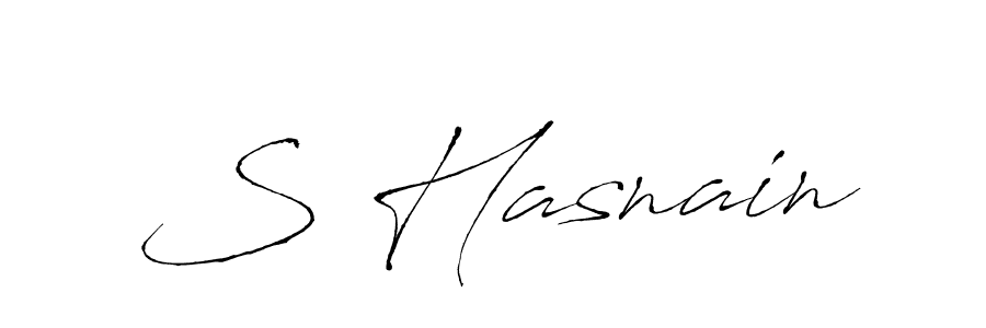Create a beautiful signature design for name S Hasnain. With this signature (Antro_Vectra) fonts, you can make a handwritten signature for free. S Hasnain signature style 6 images and pictures png
