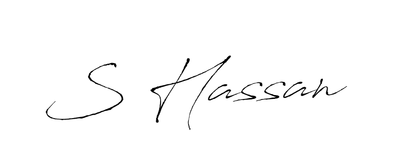 Make a beautiful signature design for name S Hassan. With this signature (Antro_Vectra) style, you can create a handwritten signature for free. S Hassan signature style 6 images and pictures png