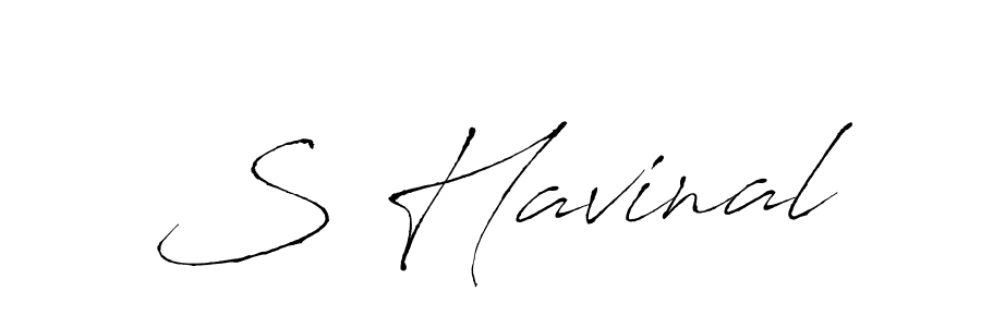 The best way (Antro_Vectra) to make a short signature is to pick only two or three words in your name. The name S Havinal include a total of six letters. For converting this name. S Havinal signature style 6 images and pictures png