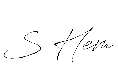 The best way (Antro_Vectra) to make a short signature is to pick only two or three words in your name. The name S Hem include a total of six letters. For converting this name. S Hem signature style 6 images and pictures png