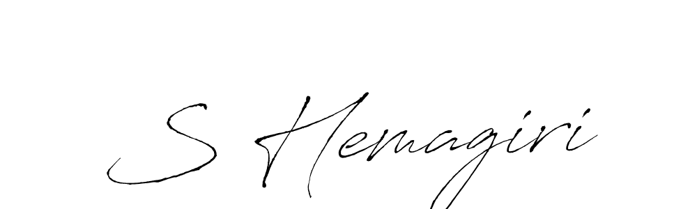 Make a beautiful signature design for name S Hemagiri. With this signature (Antro_Vectra) style, you can create a handwritten signature for free. S Hemagiri signature style 6 images and pictures png