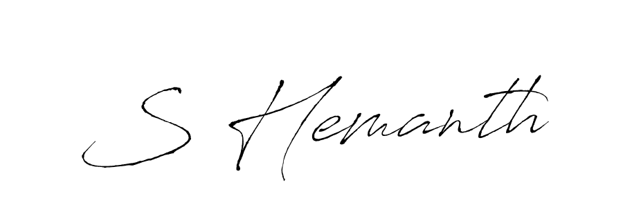 Design your own signature with our free online signature maker. With this signature software, you can create a handwritten (Antro_Vectra) signature for name S Hemanth. S Hemanth signature style 6 images and pictures png