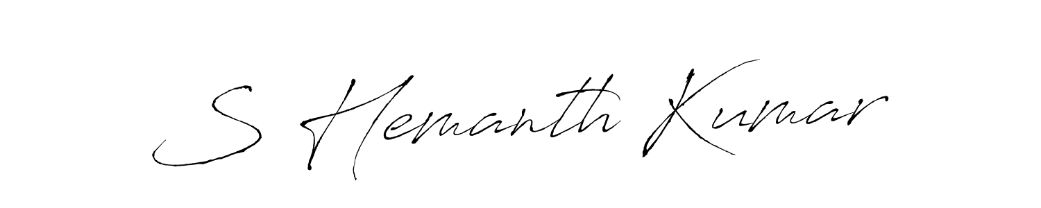 Make a beautiful signature design for name S Hemanth Kumar. With this signature (Antro_Vectra) style, you can create a handwritten signature for free. S Hemanth Kumar signature style 6 images and pictures png