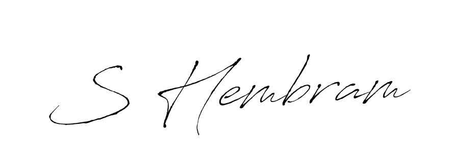 The best way (Antro_Vectra) to make a short signature is to pick only two or three words in your name. The name S Hembram include a total of six letters. For converting this name. S Hembram signature style 6 images and pictures png