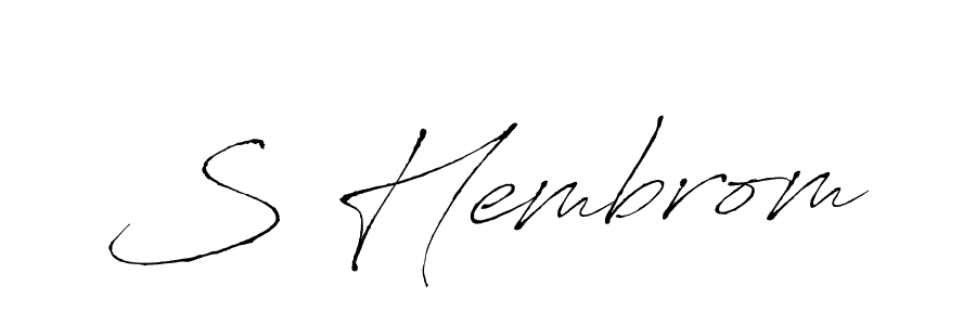 S Hembrom stylish signature style. Best Handwritten Sign (Antro_Vectra) for my name. Handwritten Signature Collection Ideas for my name S Hembrom. S Hembrom signature style 6 images and pictures png