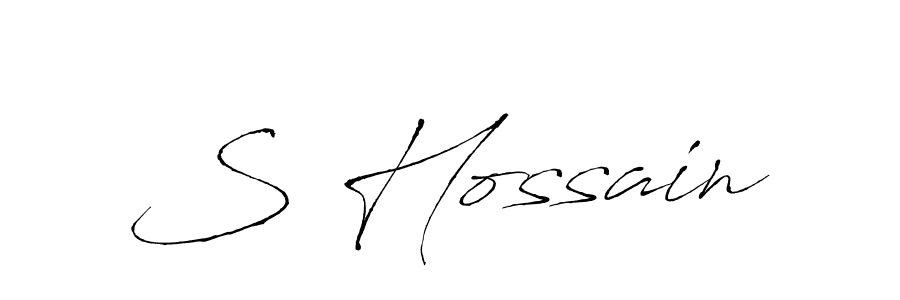 How to make S Hossain name signature. Use Antro_Vectra style for creating short signs online. This is the latest handwritten sign. S Hossain signature style 6 images and pictures png