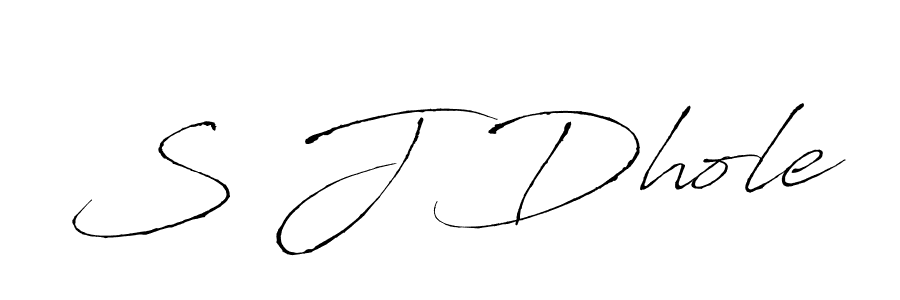 S J Dhole stylish signature style. Best Handwritten Sign (Antro_Vectra) for my name. Handwritten Signature Collection Ideas for my name S J Dhole. S J Dhole signature style 6 images and pictures png