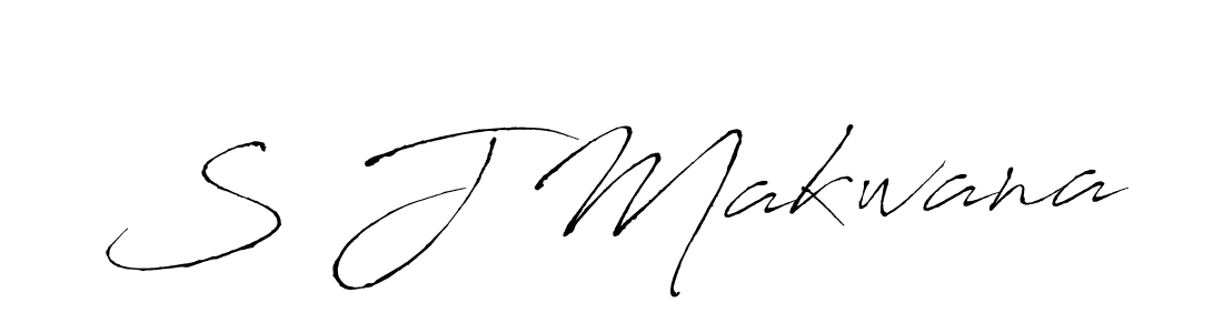 Create a beautiful signature design for name S J Makwana. With this signature (Antro_Vectra) fonts, you can make a handwritten signature for free. S J Makwana signature style 6 images and pictures png