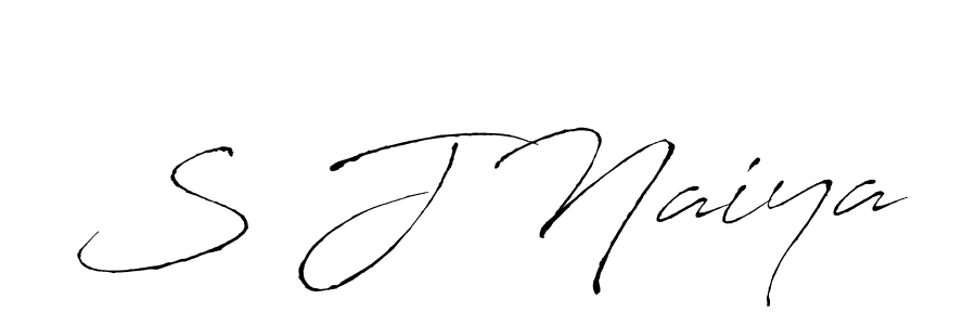 Create a beautiful signature design for name S J Naiya. With this signature (Antro_Vectra) fonts, you can make a handwritten signature for free. S J Naiya signature style 6 images and pictures png